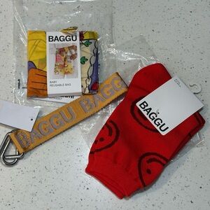 NWT BAGGU accessories / keychain, socks, mini bag
